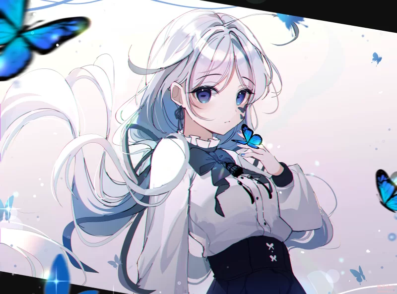 Konachan.com - 340662 blue_eyes butterfly close gradient gray_hair hyeya long_ha.png